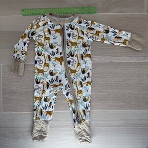 Emerson and friend 0-3 months jungle print convertible footsie romper